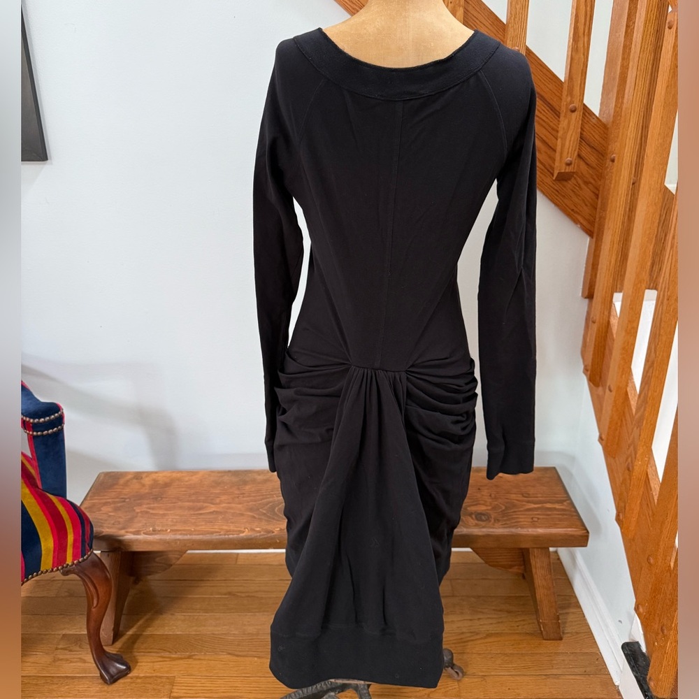 Betsey Johnson Black Long-Sleeve Mini Bustle Dress - Picture 2 of 4